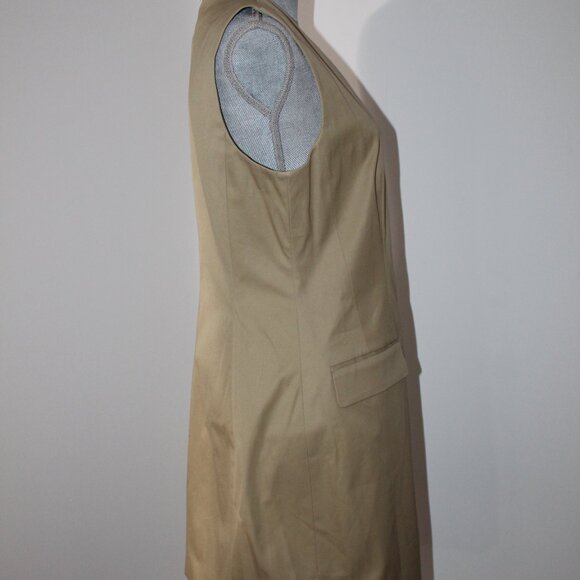 NWT Theory Sleeveless Blazer Button Dress Trench Cotton Chino Lined $375 - Picture 9 of 9